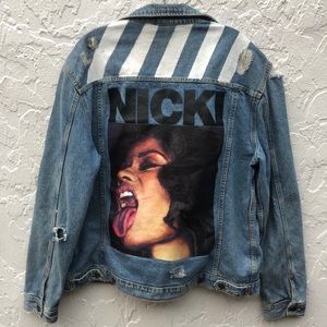 Hm Nicki Minaj Custom Denim Jean Jacket 